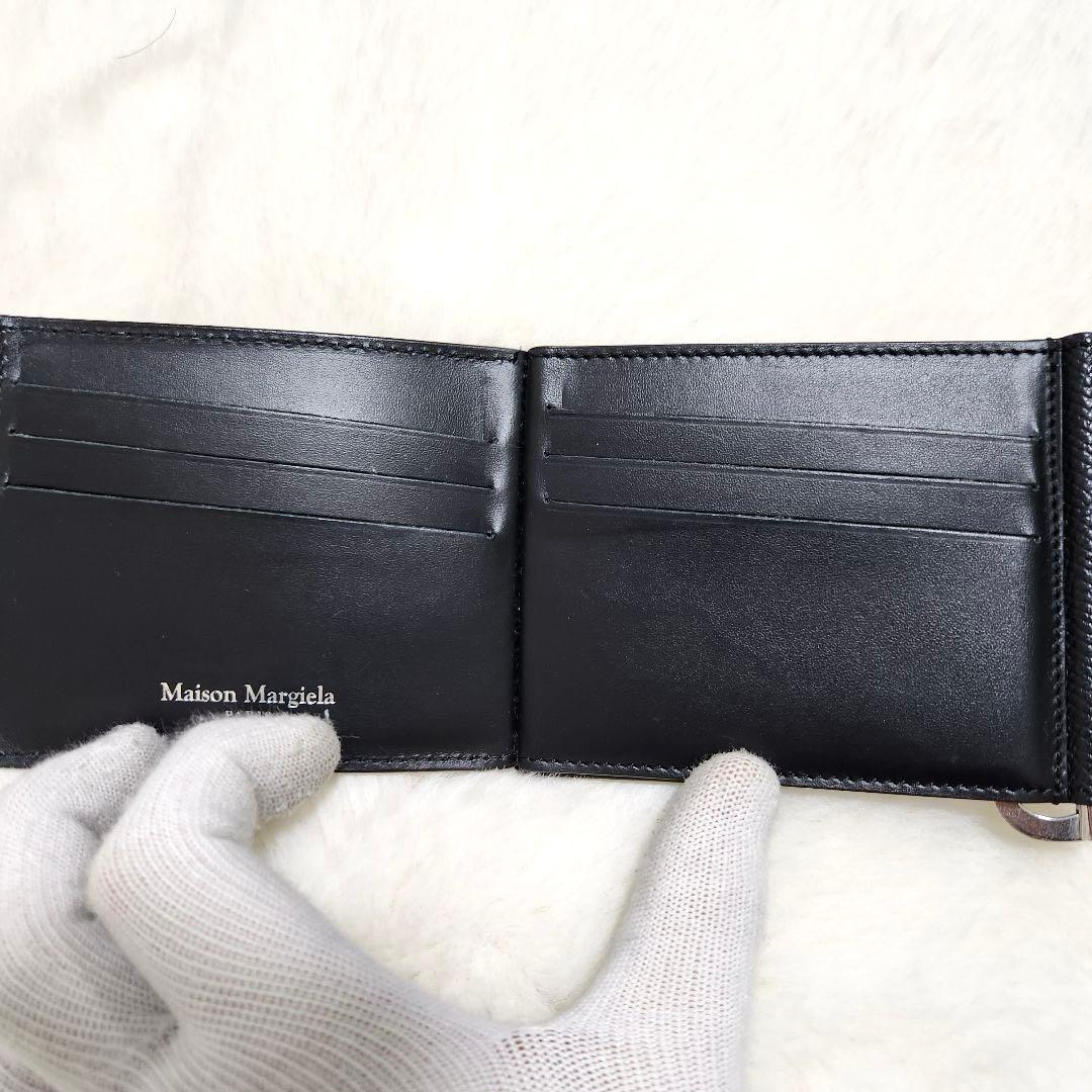 極美品　国内正規品✨マルジェラ　マネークリップ　折り財布　ステッチ　レザー