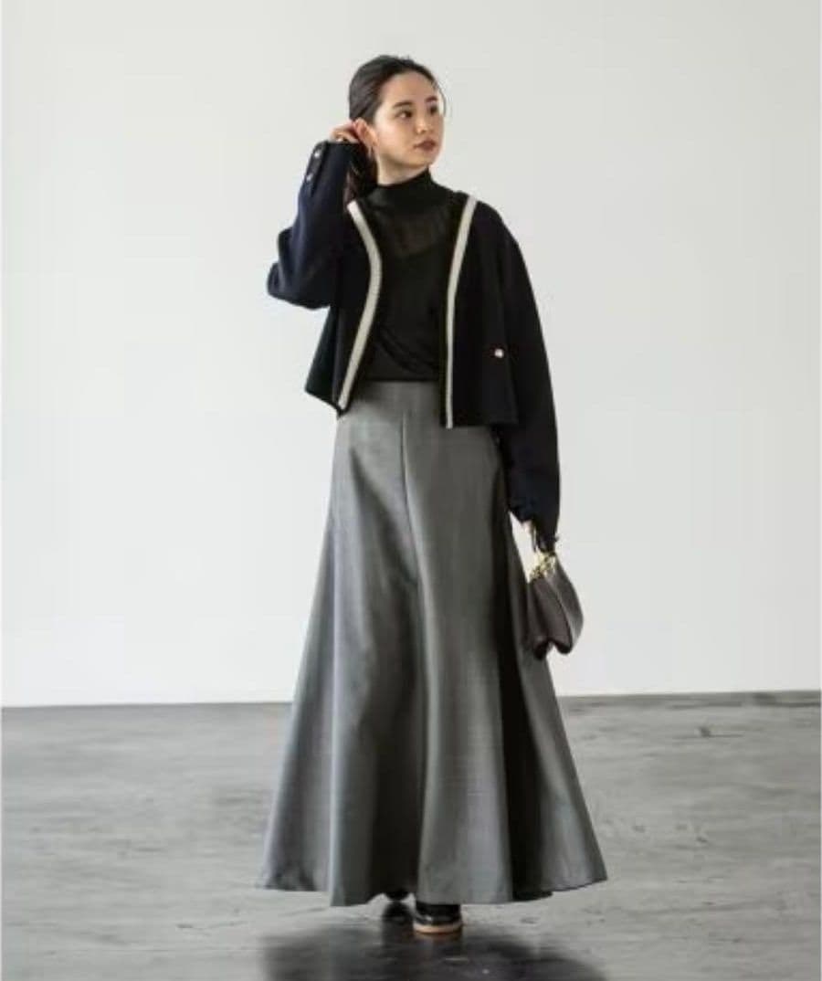 ☆極美品☆Noble　ノーブル 配色トリミングミラノリブショートジャケット