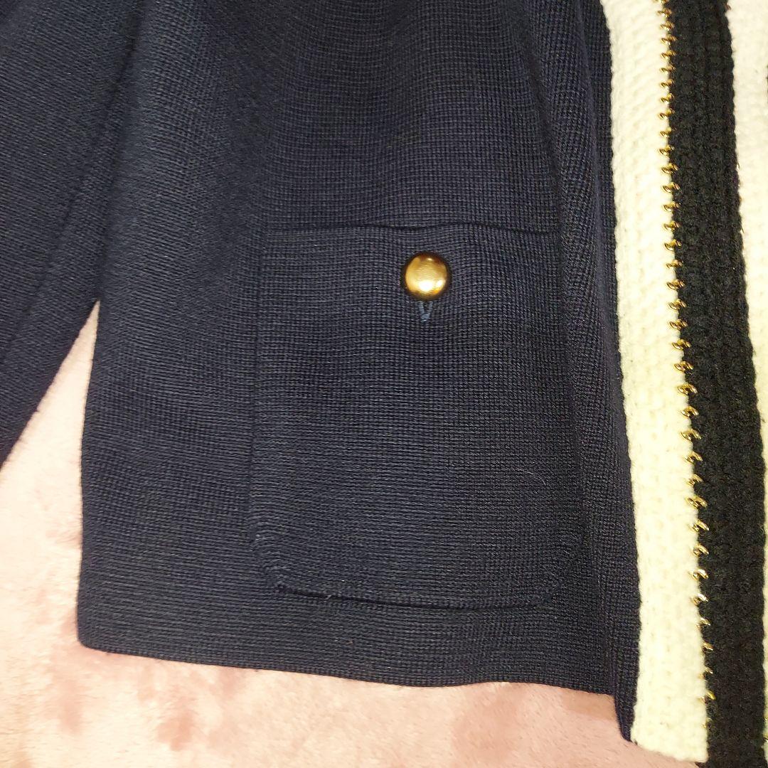 ☆極美品☆Noble　ノーブル 配色トリミングミラノリブショートジャケット