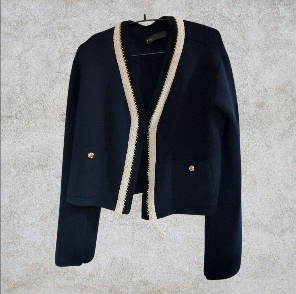 ☆極美品☆Noble　ノーブル 配色トリミングミラノリブショートジャケット