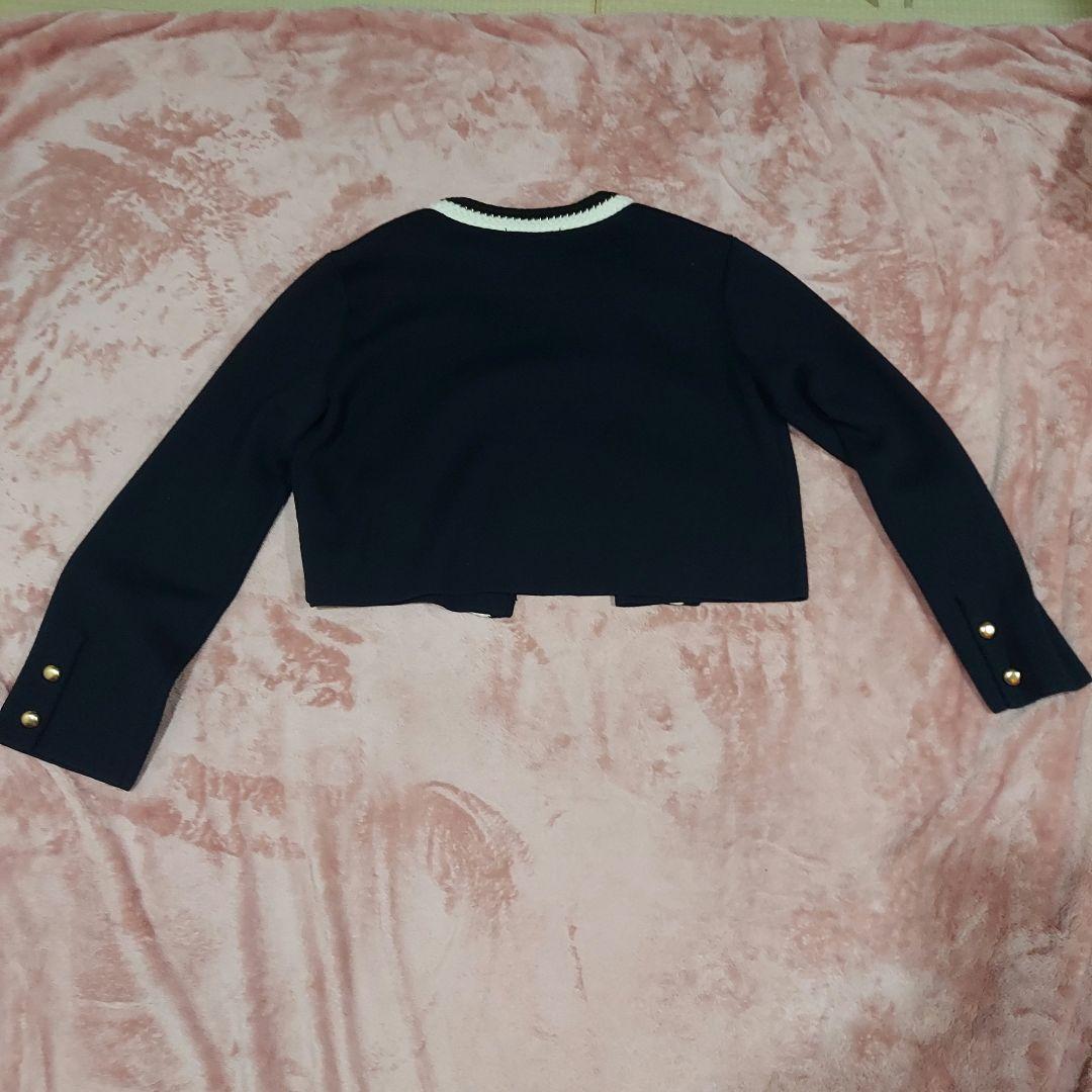 ☆極美品☆Noble　ノーブル 配色トリミングミラノリブショートジャケット