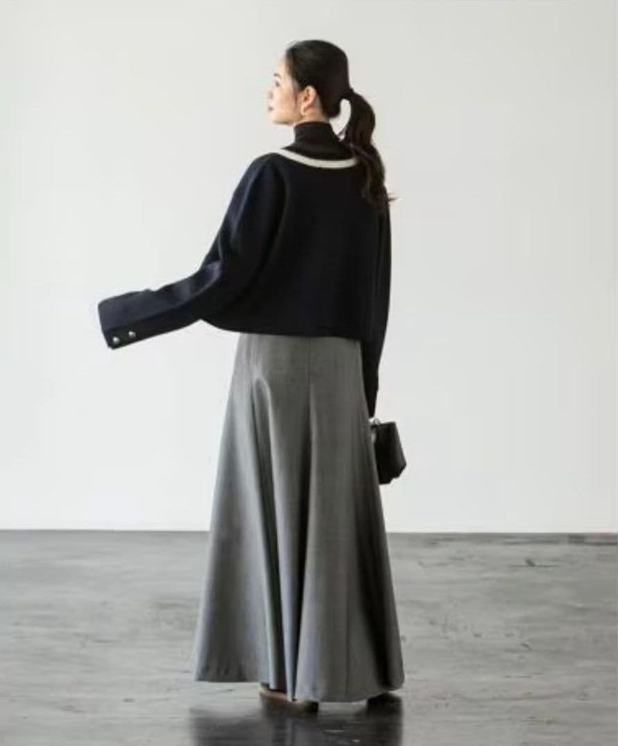 ☆極美品☆Noble　ノーブル 配色トリミングミラノリブショートジャケット