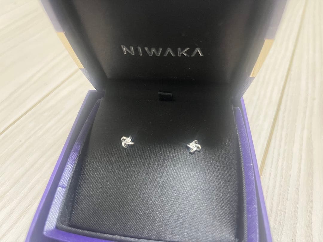 NIWAKA 750WG /White Gold ダイヤ KANO ピアス