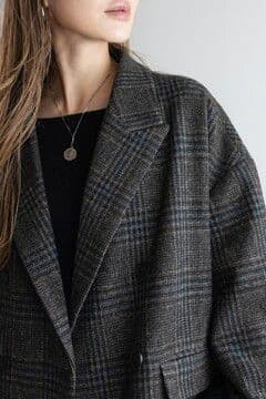 Bonjour Sagan チェックダブルジャケット