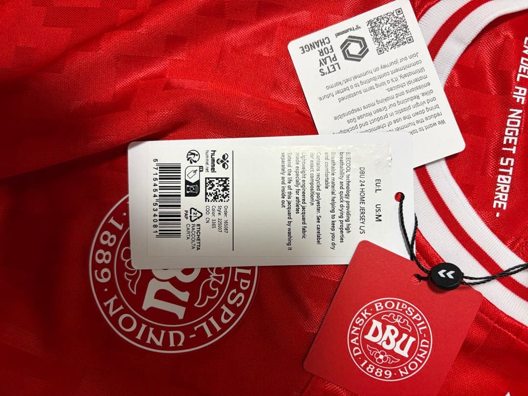 デンマーク代表 2024 ホーム 長袖レプリカユニフォーム