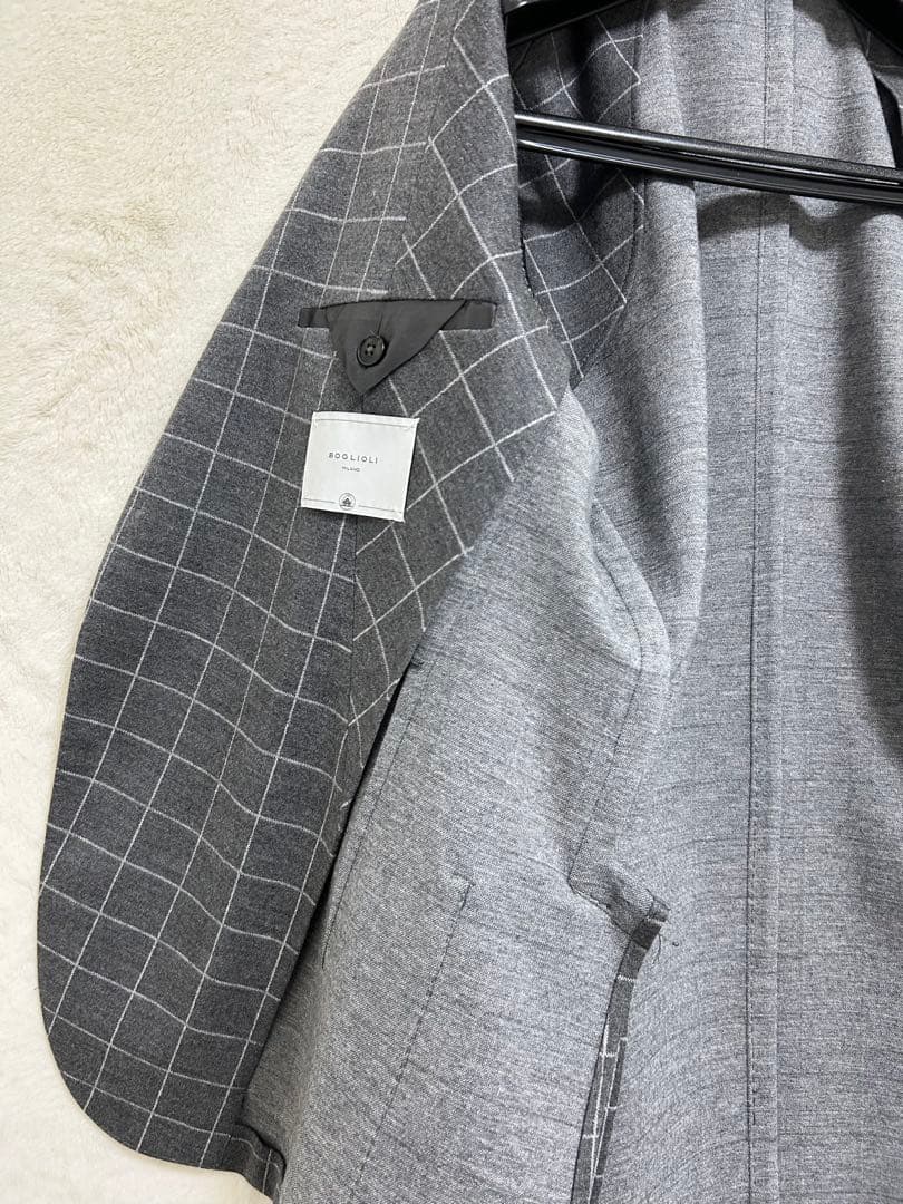 【極美品】秋冬物 BOGLIOLI ジャージ素材 ジャケット 46 M グレー