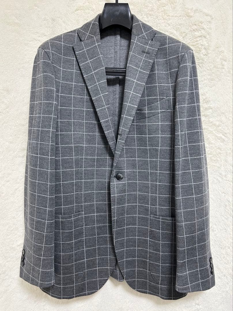 【極美品】秋冬物 BOGLIOLI ジャージ素材 ジャケット 46 M グレー
