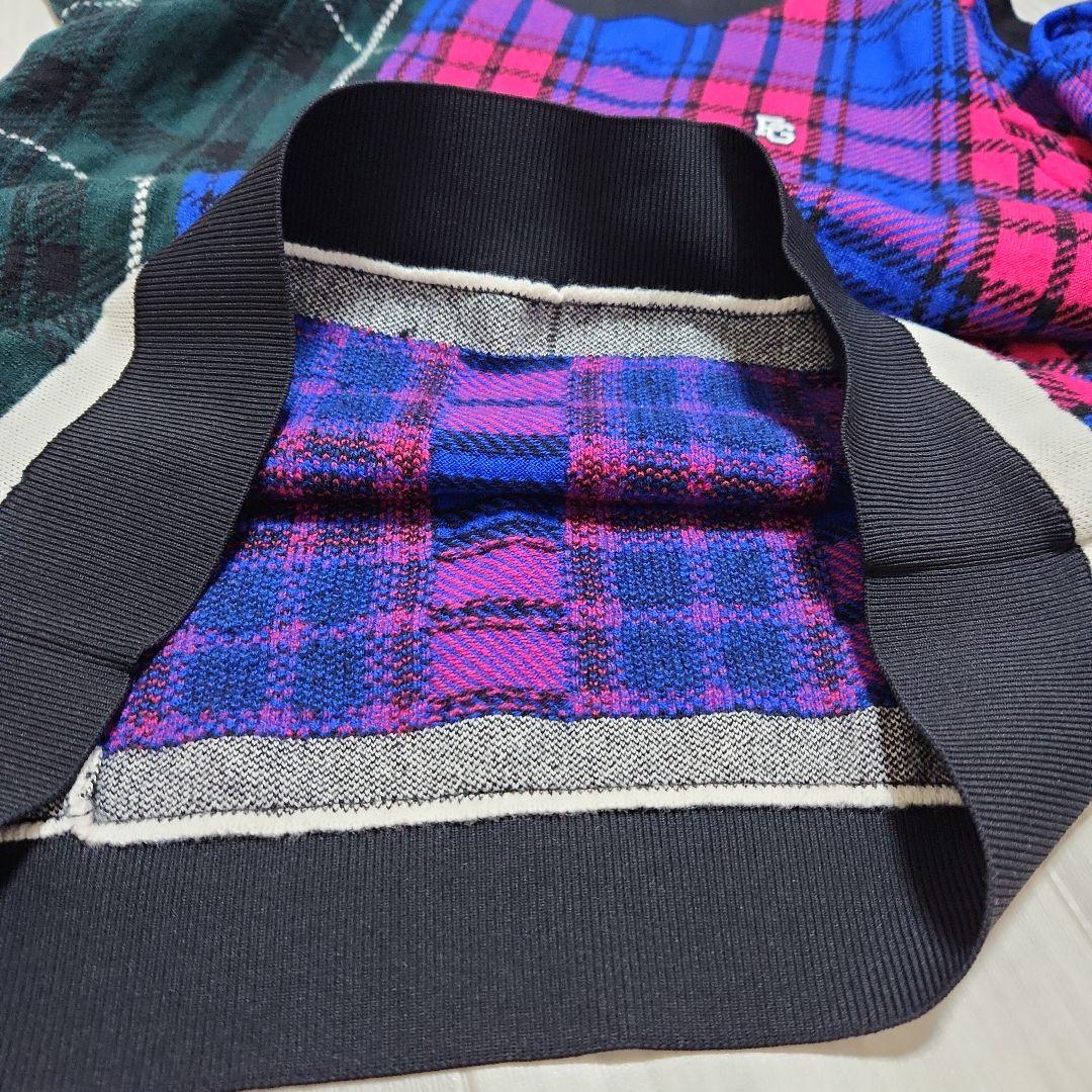 美品☆PEARLY GATES☆2023クルーネックニット5(L)マルチチェック