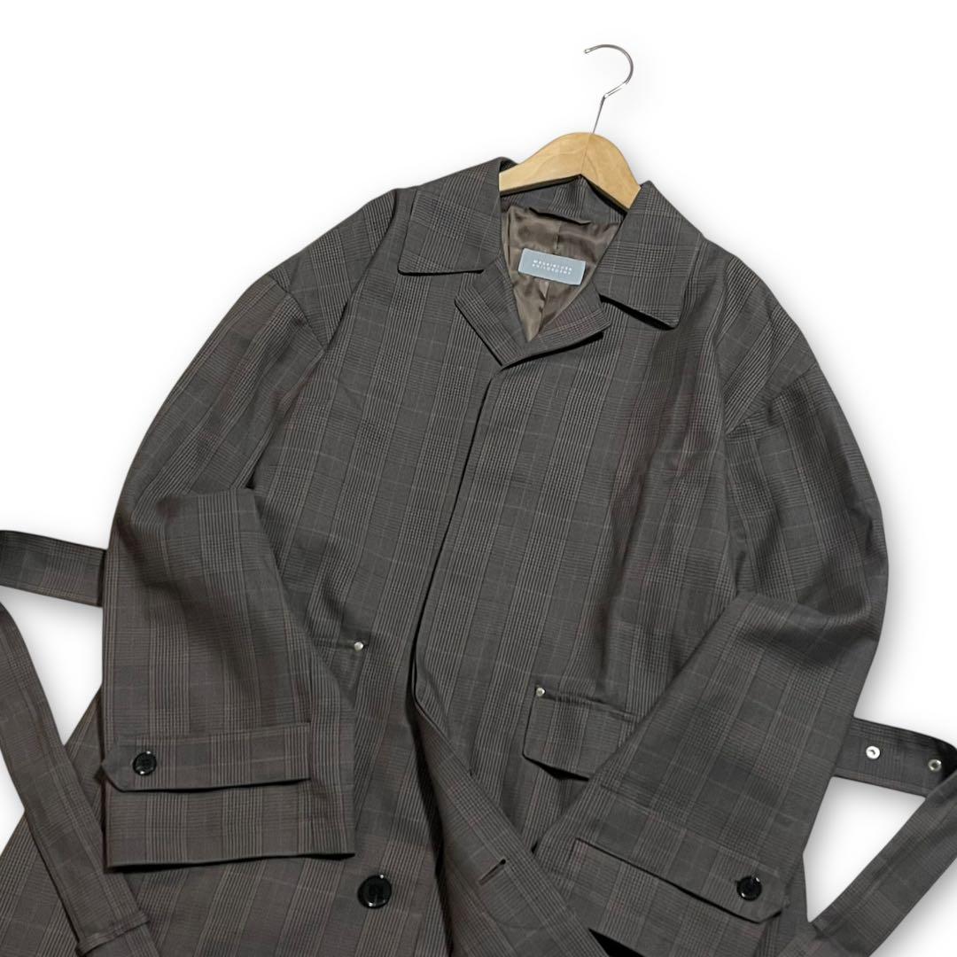 美品 マッキントッシュ フィロソフィー グレンチェック ツイード ロングコート