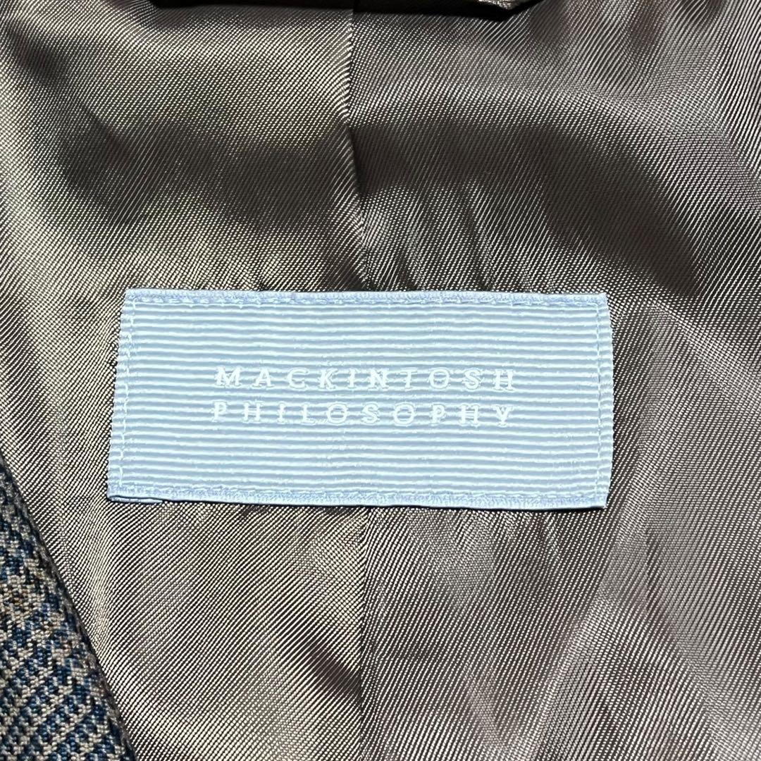 美品 マッキントッシュ フィロソフィー グレンチェック ツイード ロングコート