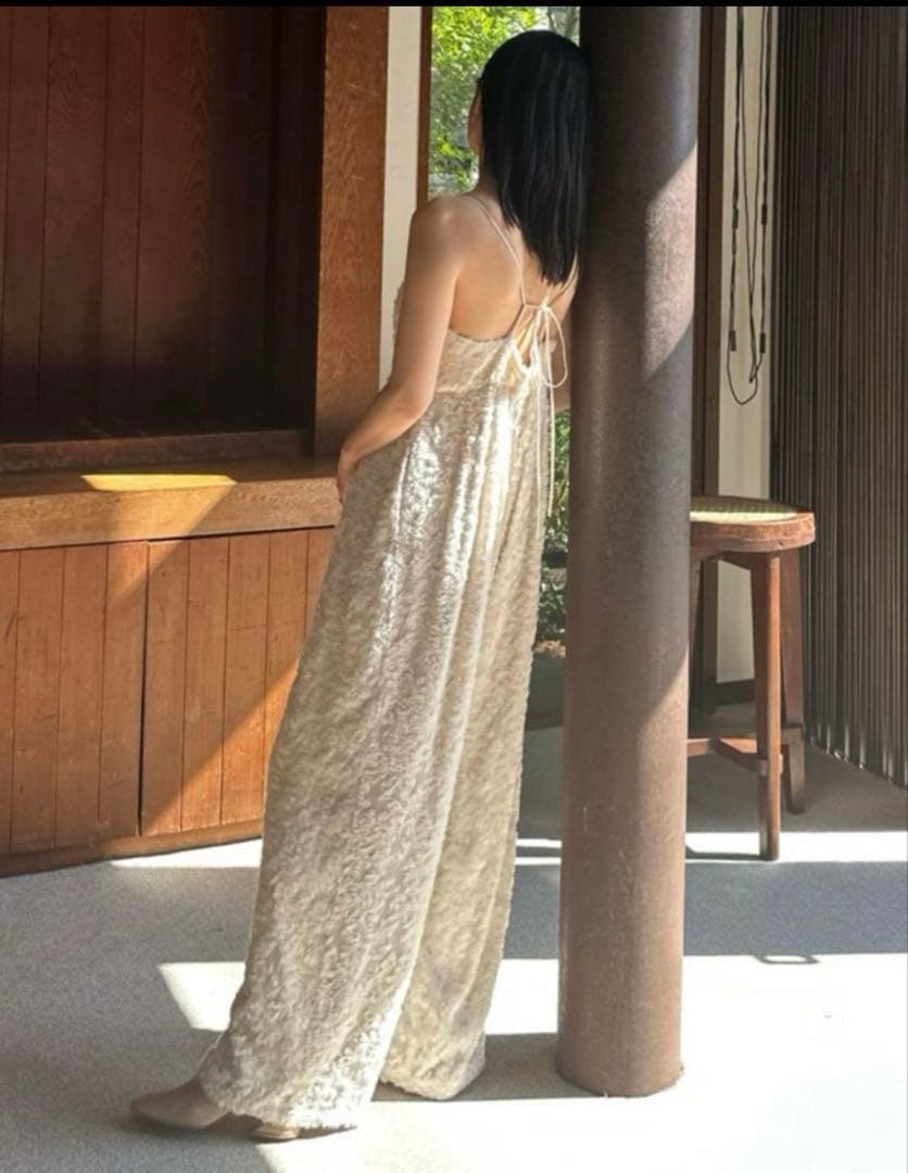 CLANE フリンジキャミソールオールインワン