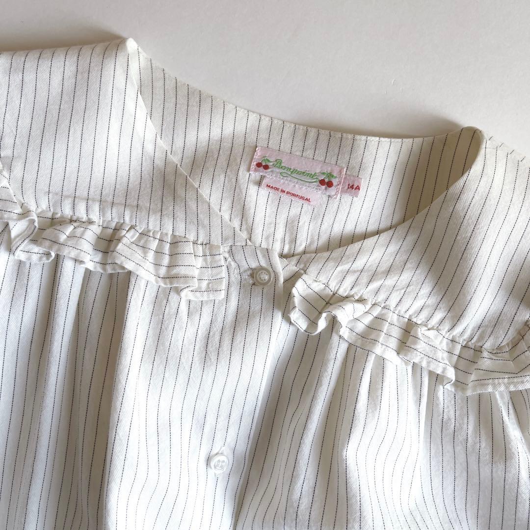 ボンポワン　Bonpoint フリル　ブラウス　14A