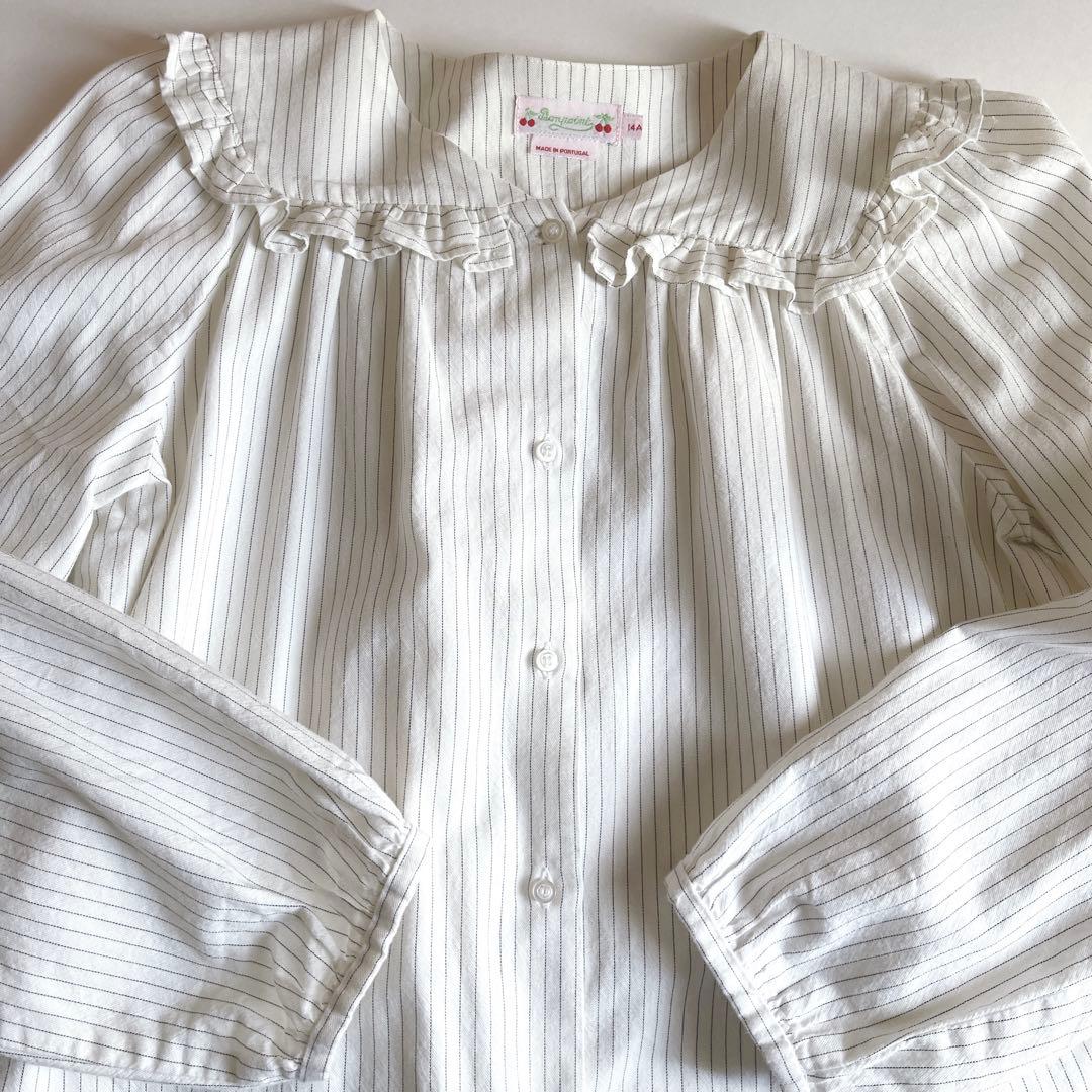 ボンポワン　Bonpoint フリル　ブラウス　14A