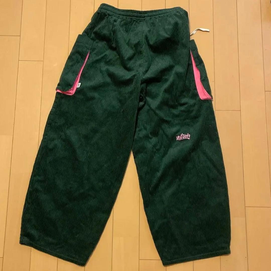 ［新品］ ヤンガオ　YANGAO ダークグリーン コーデュロイ ワークパンツ