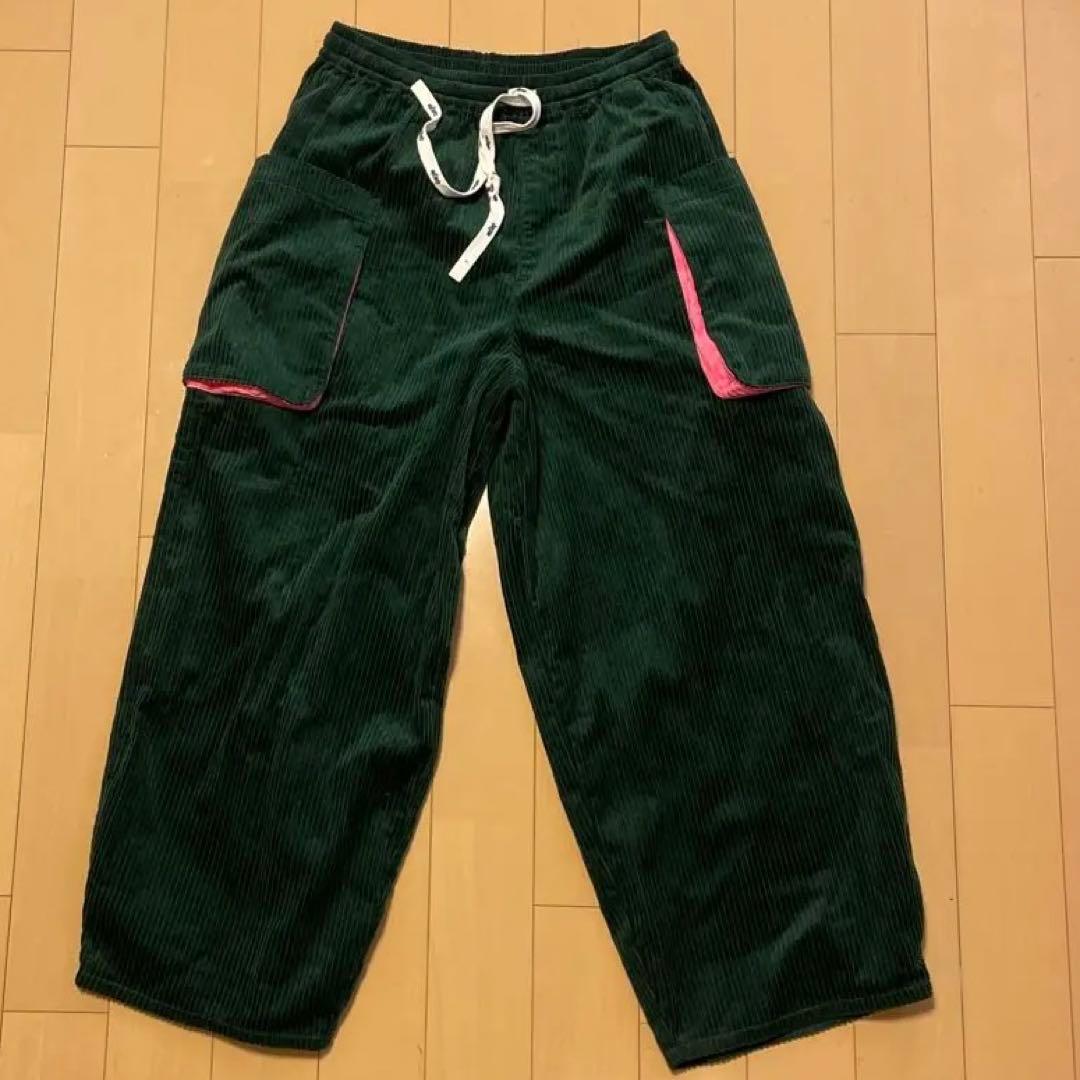 ［新品］ ヤンガオ　YANGAO ダークグリーン コーデュロイ ワークパンツ