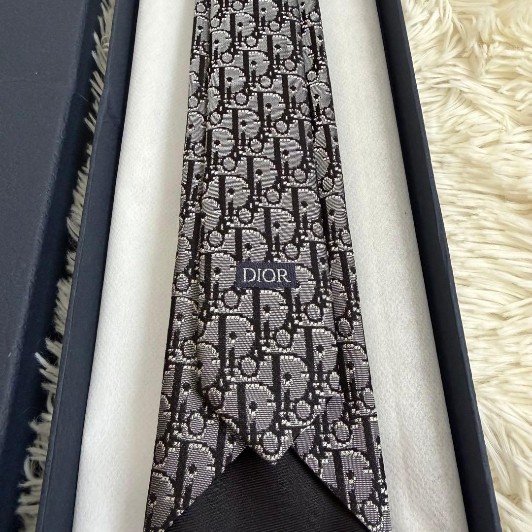 未使用 DIOR ネクタイ オブリーク ピクセル シルクジャガード