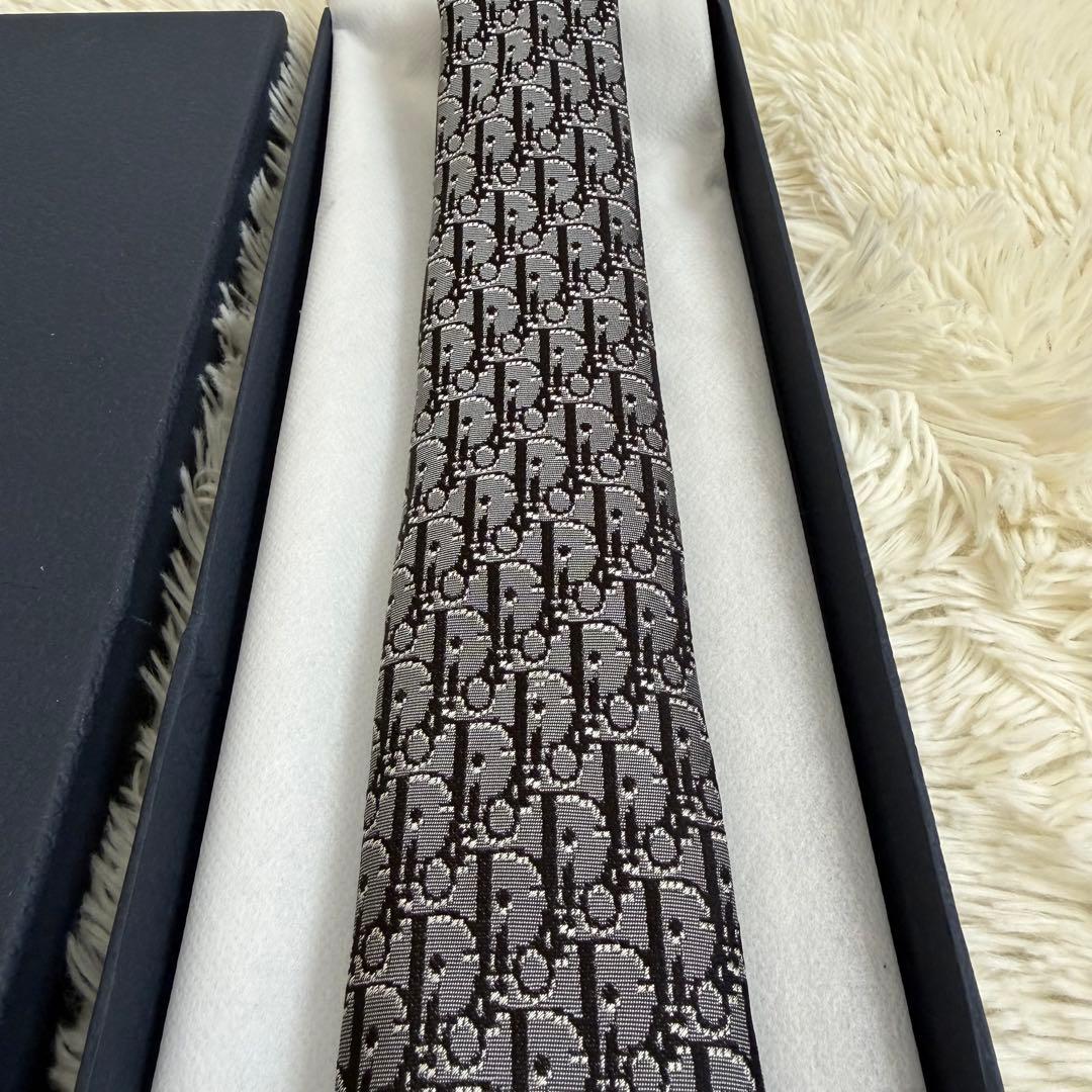 未使用 DIOR ネクタイ オブリーク ピクセル シルクジャガード