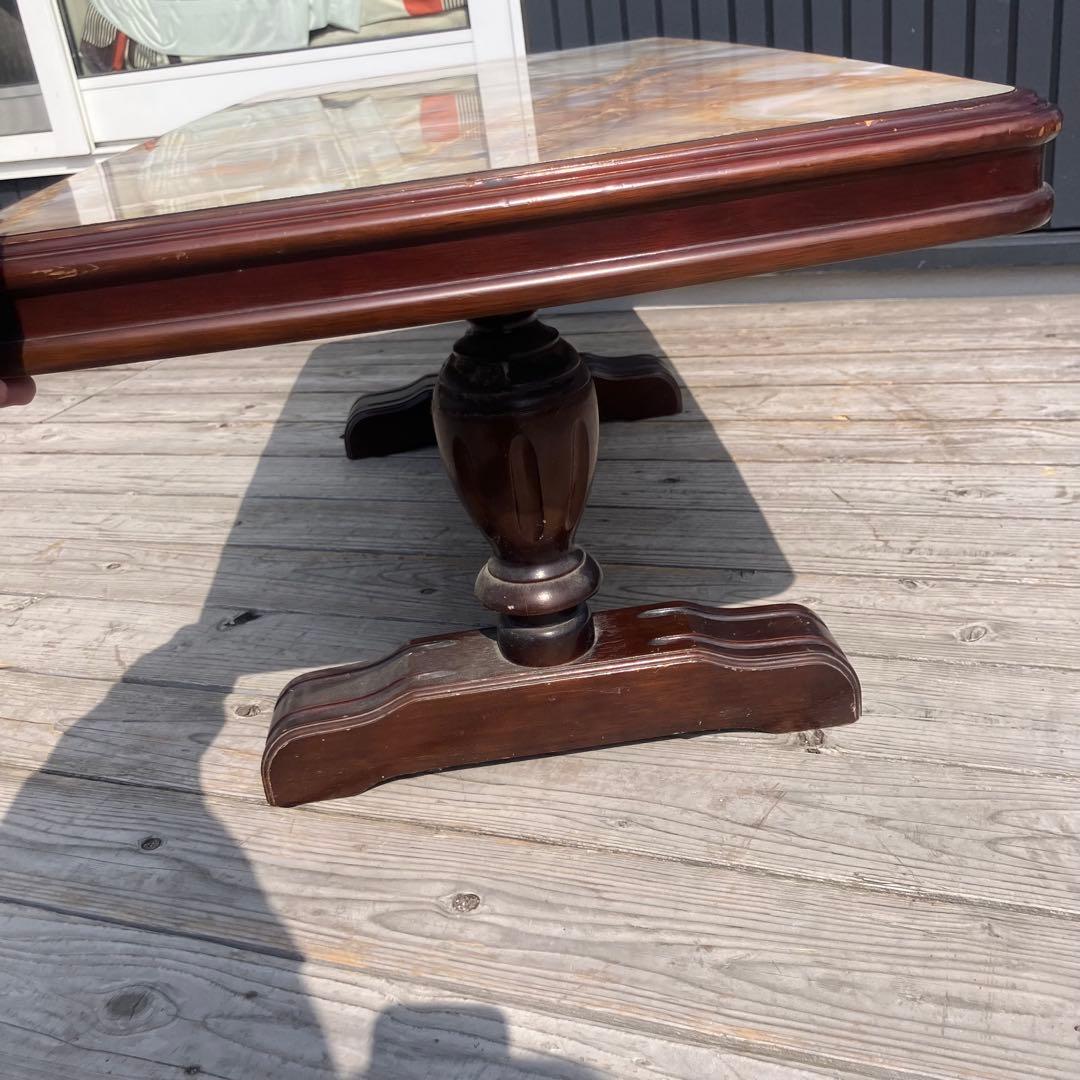 昭和レトロ ミッドセンチュリー 大理石柄 木製センターテーブル コーヒーテーブル