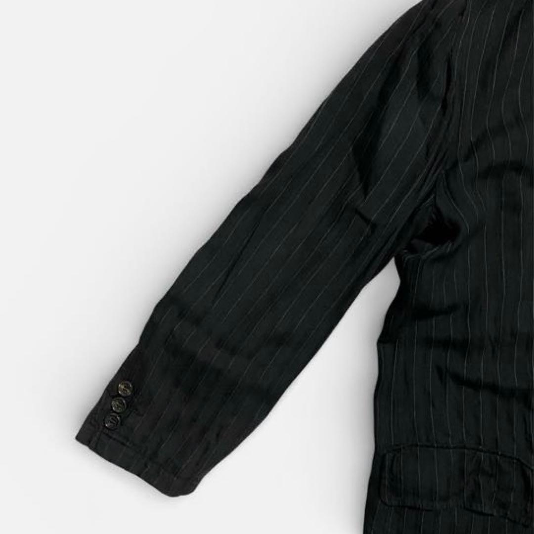 00aw コムデギャルソンオム　ストライプ裏地柄ジャケット　S 田中啓一