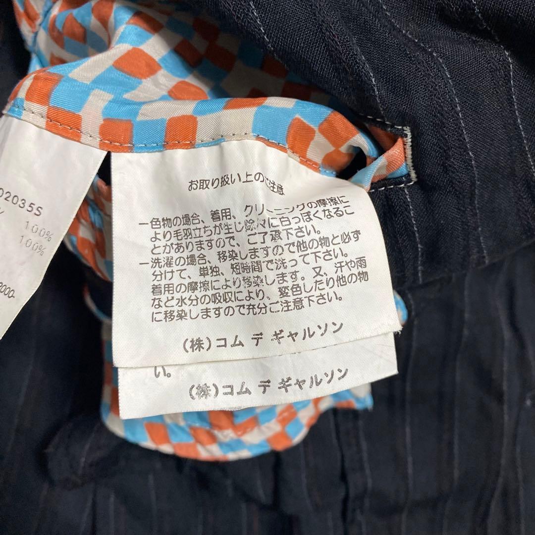 00aw コムデギャルソンオム　ストライプ裏地柄ジャケット　S 田中啓一