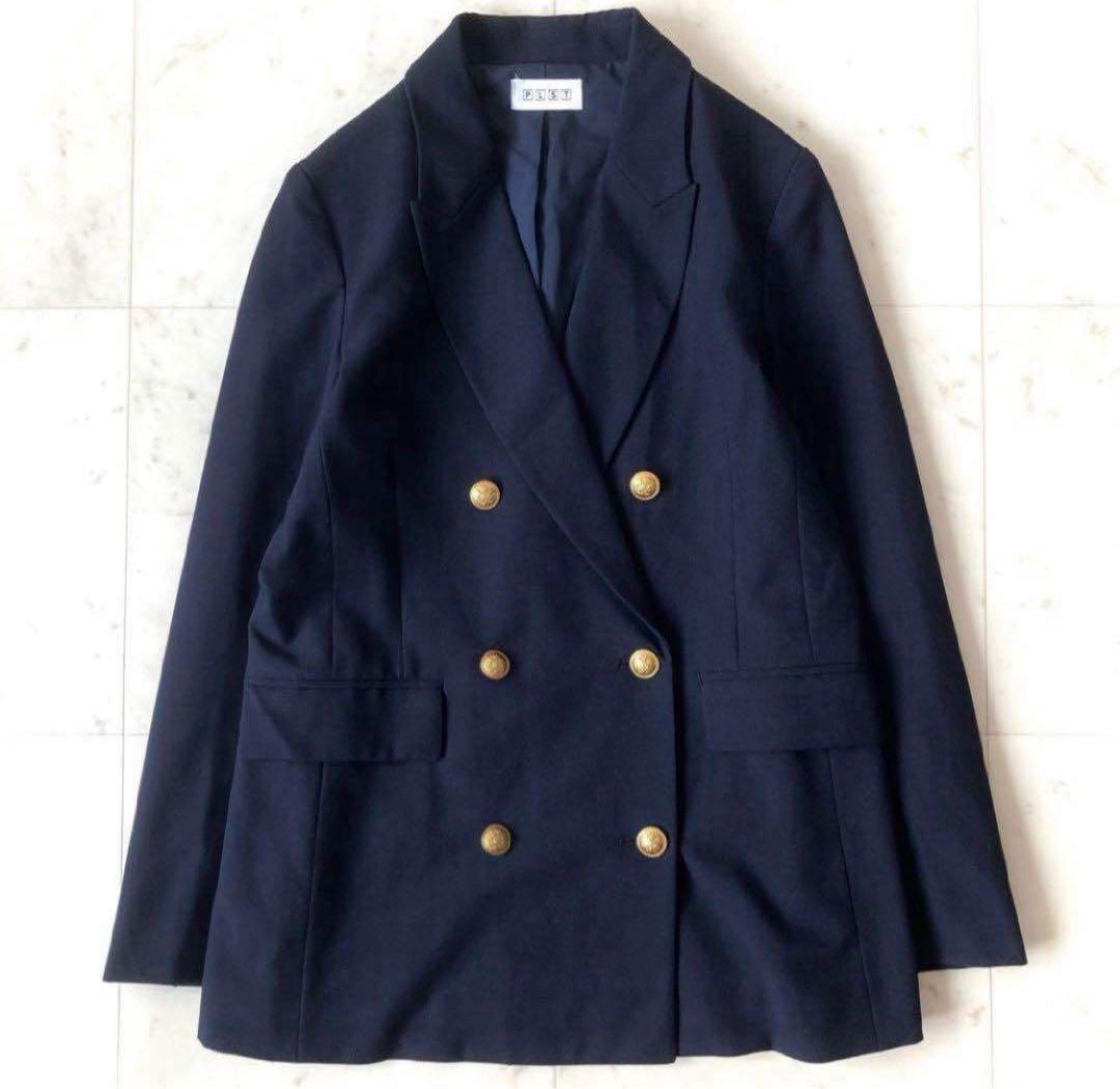 プラステ PLST ダブルブレストジャケット 紺ブレ 金釦 ブレザー ネイビー