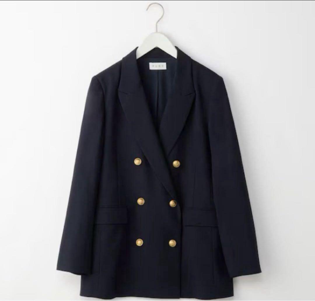 プラステ PLST ダブルブレストジャケット 紺ブレ 金釦 ブレザー ネイビー