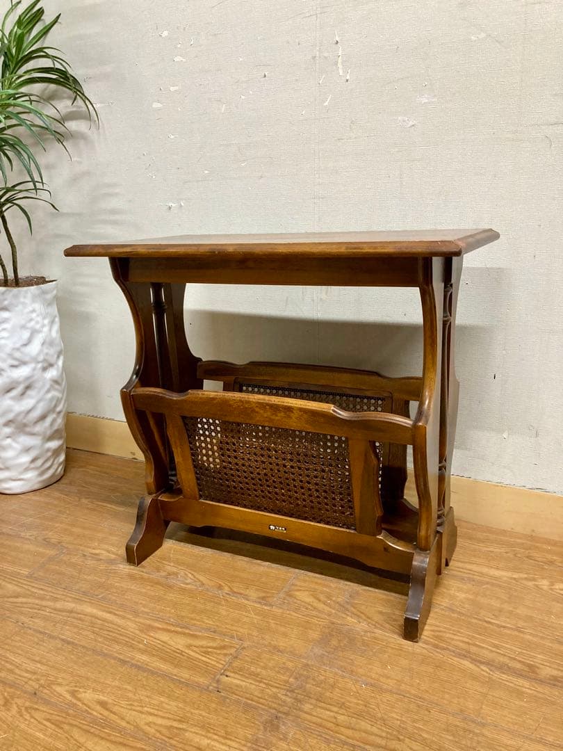 管167☆カリモク☆オールドカリモク☆サイドテーブル☆マガジンラック