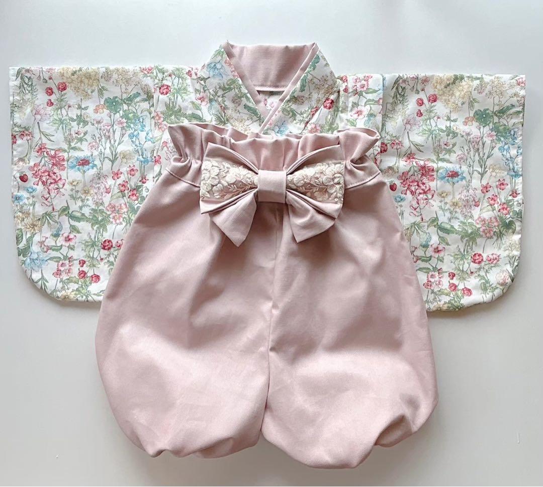 《60-100ワンサイズ》ꕤ︎︎ベビー袴　ベビー着物ꕤ︎︎ひな祭り お食い初め