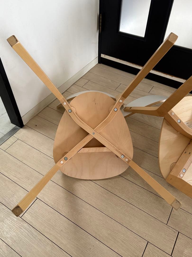 IKEA ノールドミーラ チェア 2脚セット ホワイト/バーチ　完成品