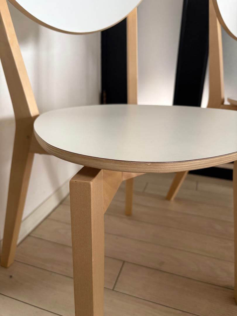 IKEA ノールドミーラ チェア 2脚セット ホワイト/バーチ　完成品
