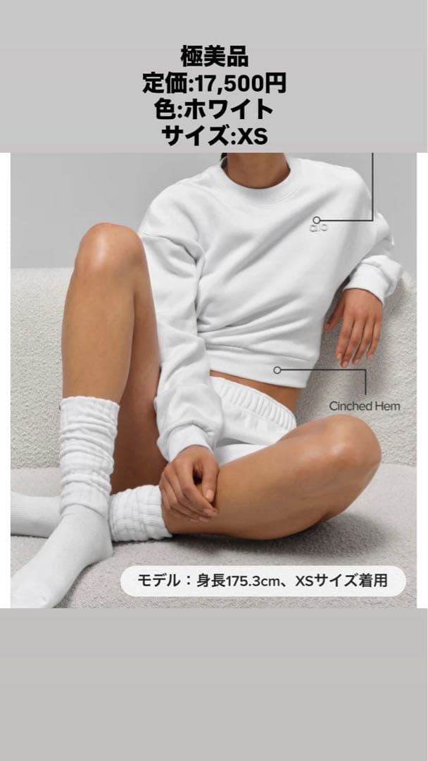 極美品　Aloyoga クロップド Accolade クルーネック XS