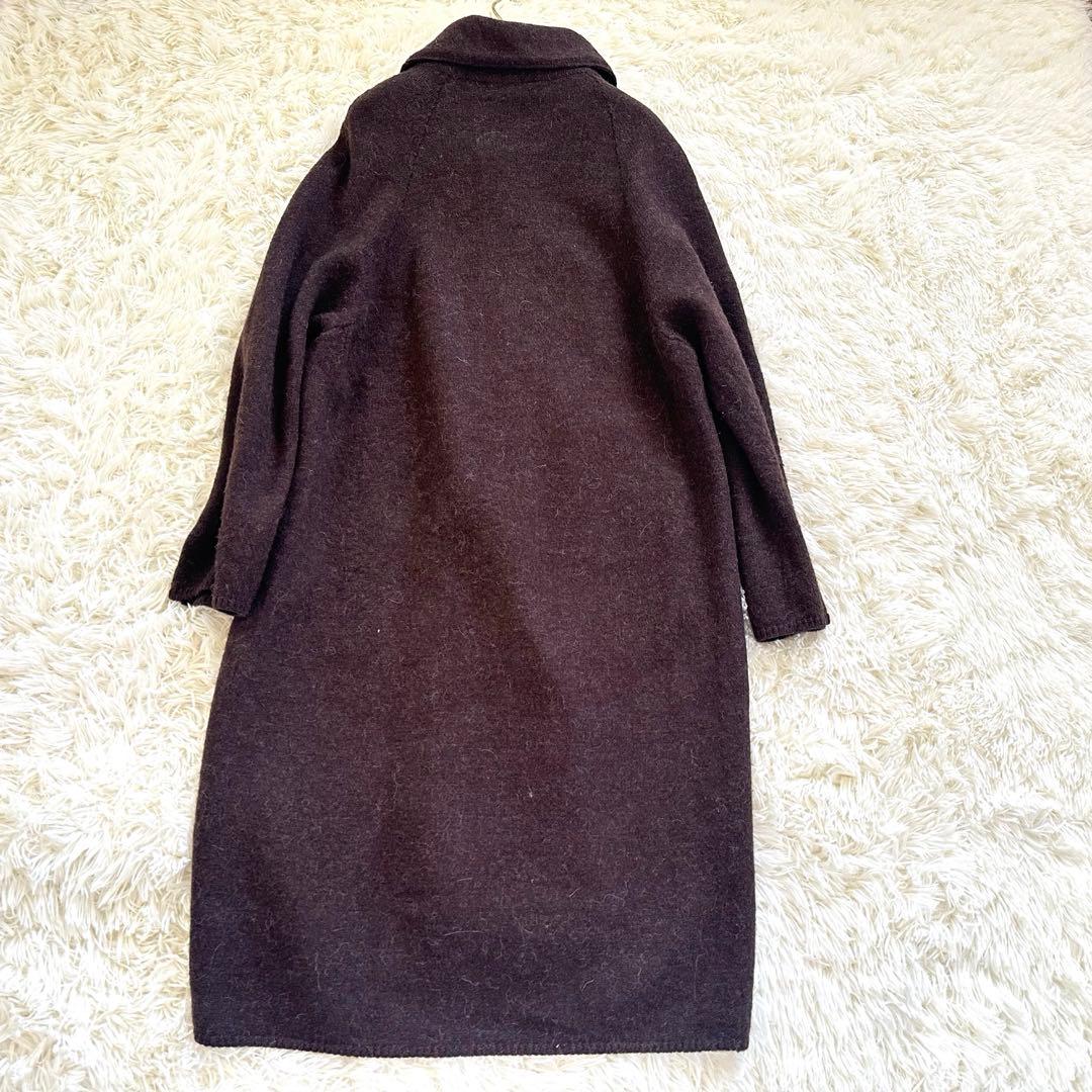 【美品】45R 45rpm アルパカ ウール縮絨ステンカラーロングコート