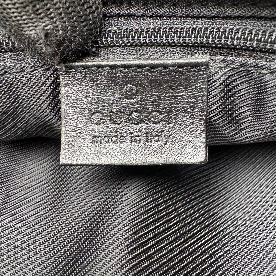 041 美品 GUCCI トートバッグ ハンドバッグ 肩掛け GG柄 黒 lt6