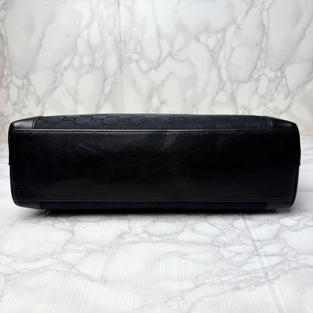 041 美品 GUCCI トートバッグ ハンドバッグ 肩掛け GG柄 黒 lt6