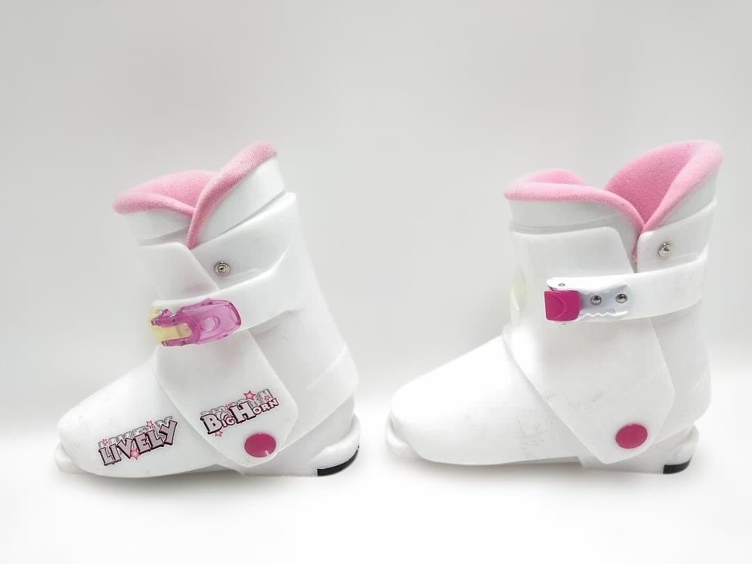 ジュニアスキー4点セット 女の子 ハート118cm ブーツ22cm ピンク