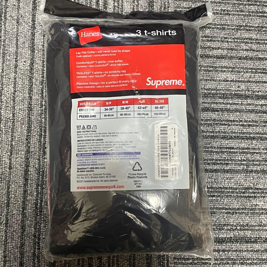 NY正規店購入レア新品 Supreme シュプリームTシャツ 3枚セット L 黒