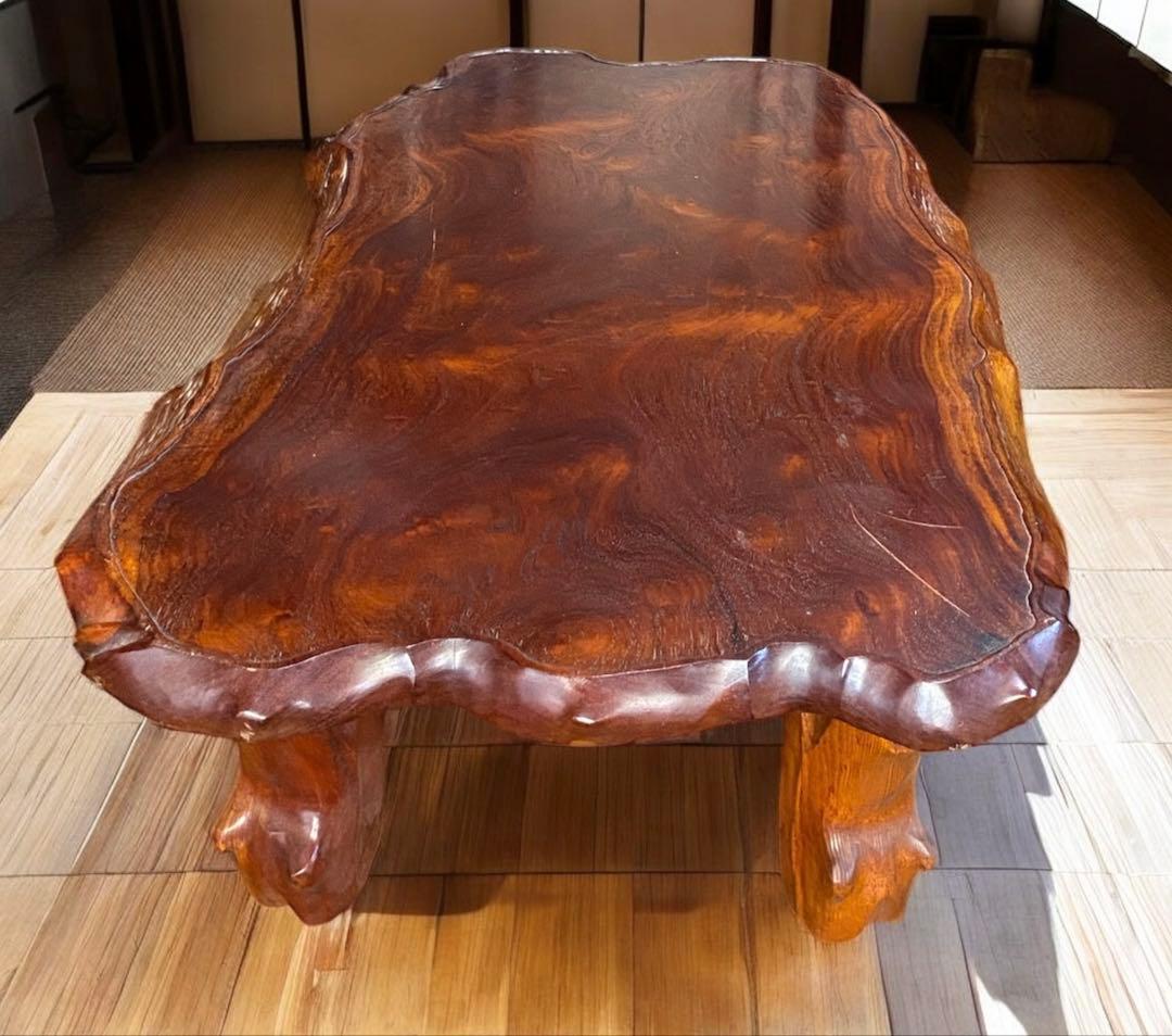 木下家具ローズマリーシリーズ★一枚板 無垢テーブル　高級ローテーブル　座卓