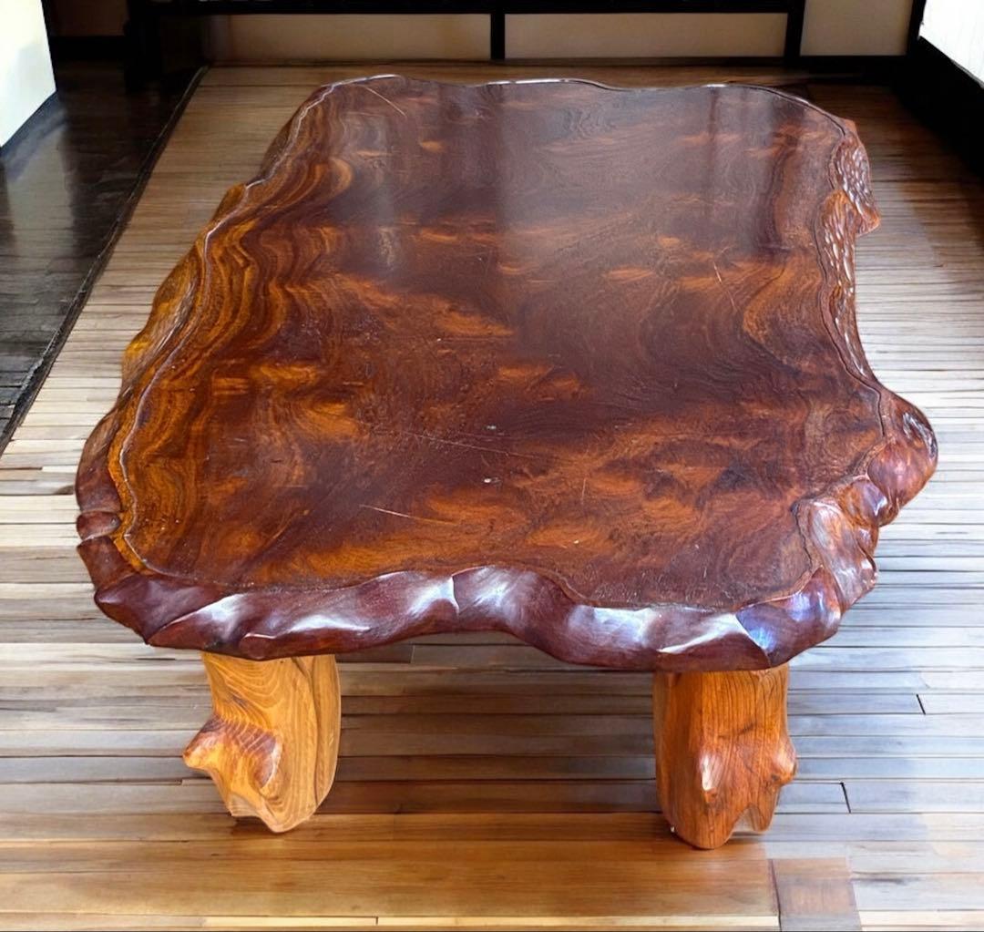 木下家具ローズマリーシリーズ★一枚板 無垢テーブル　高級ローテーブル　座卓