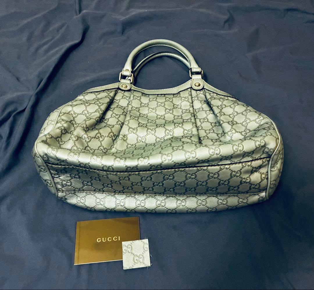 K*D様 GUCCI シルバー トートバッグ 保存袋付き