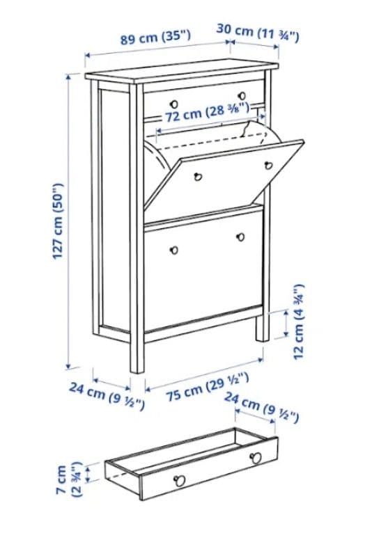 IKEA HEMNES ヘムネス シューズボックス２段
