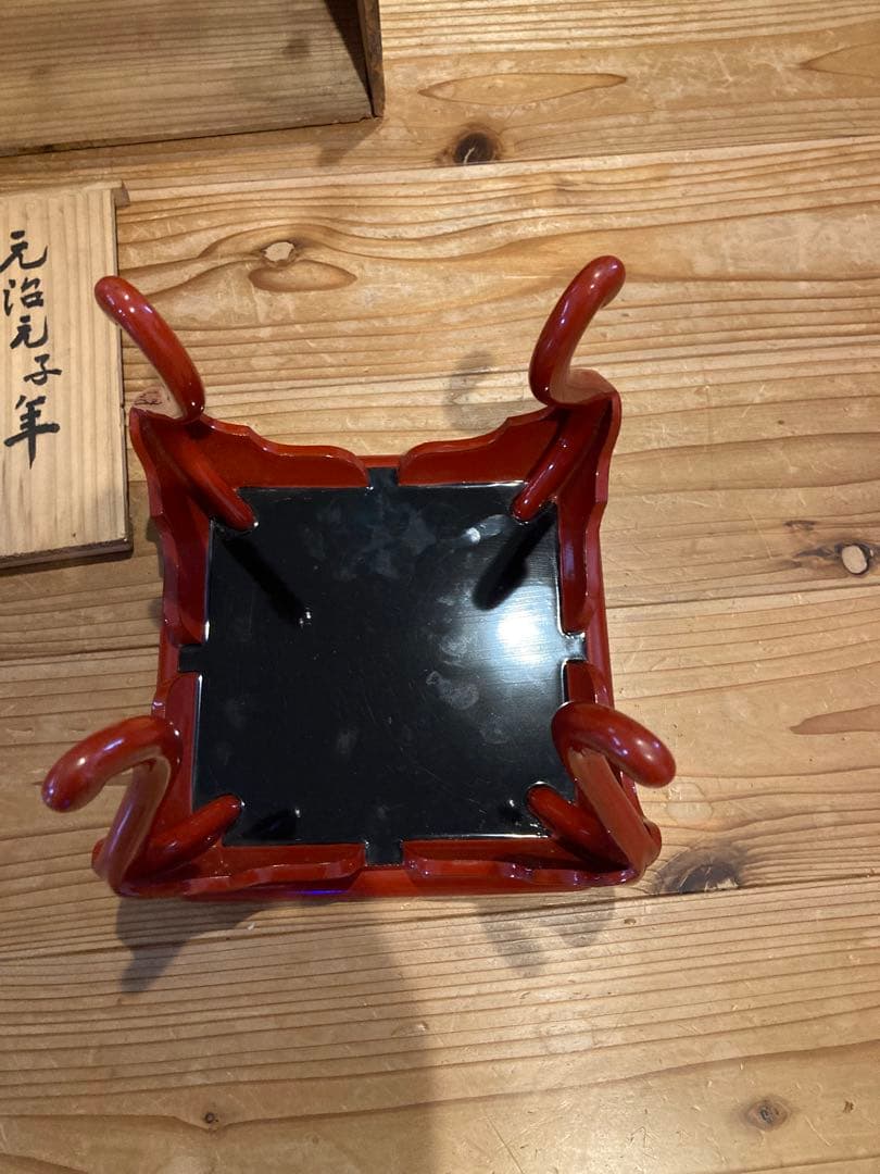 江戸時代　脚付きお膳台　供物台　漆　木製