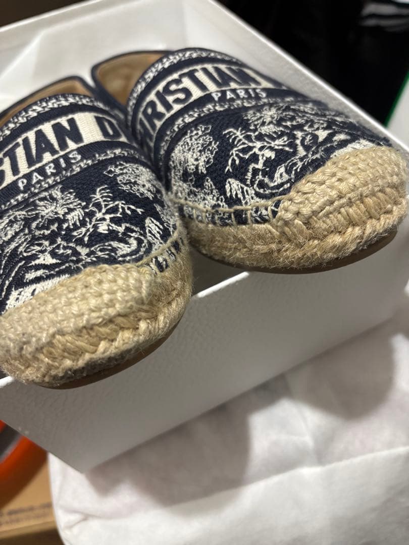 Christian Dior エスパドリーユ ネイビー/ホワイト