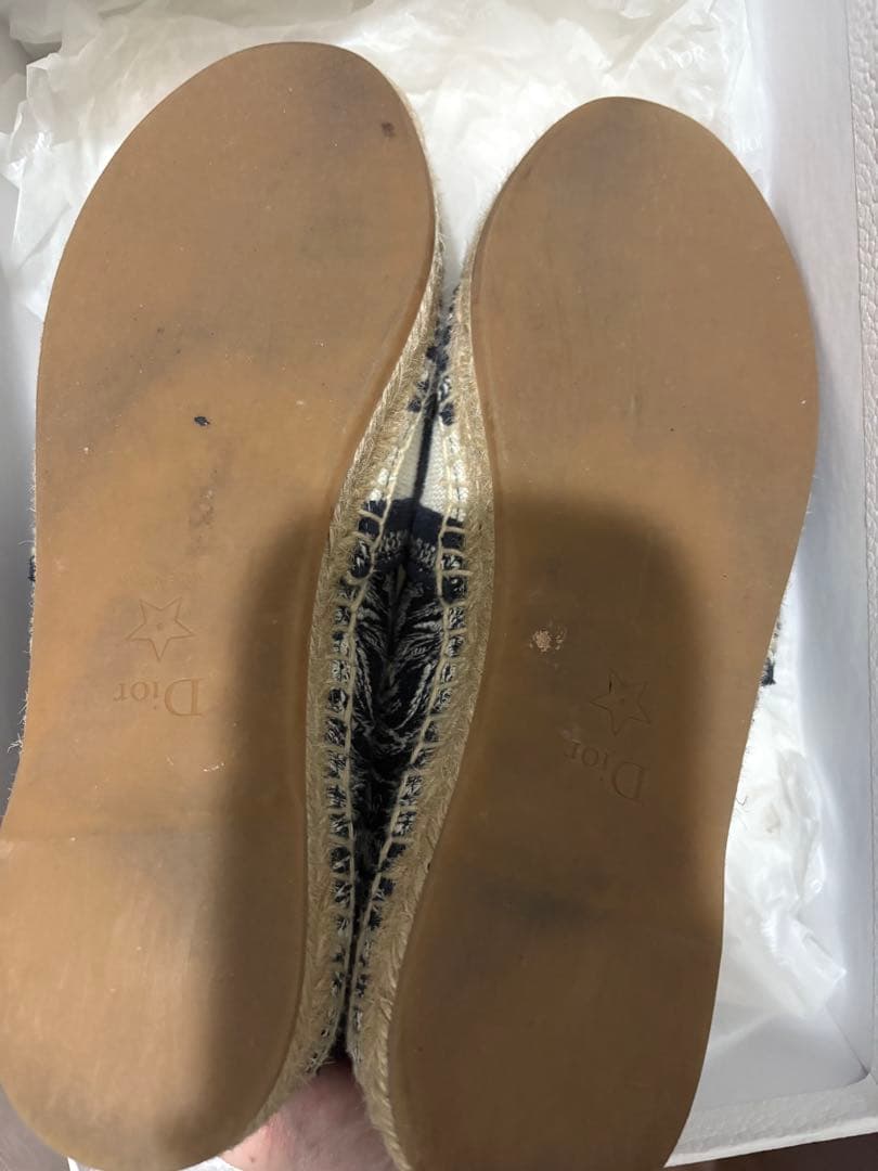 Christian Dior エスパドリーユ ネイビー/ホワイト