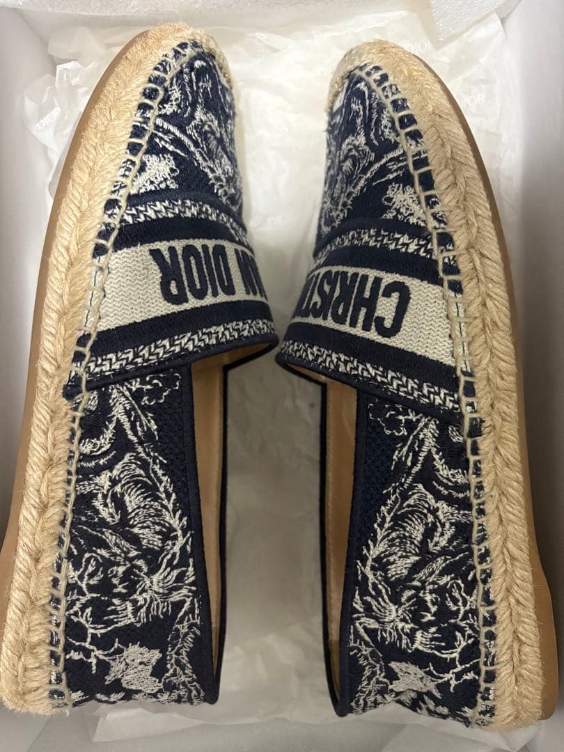 Christian Dior エスパドリーユ ネイビー/ホワイト