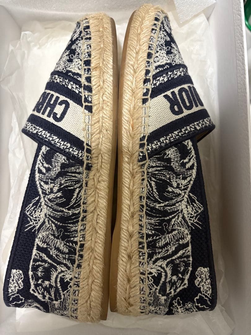 Christian Dior エスパドリーユ ネイビー/ホワイト