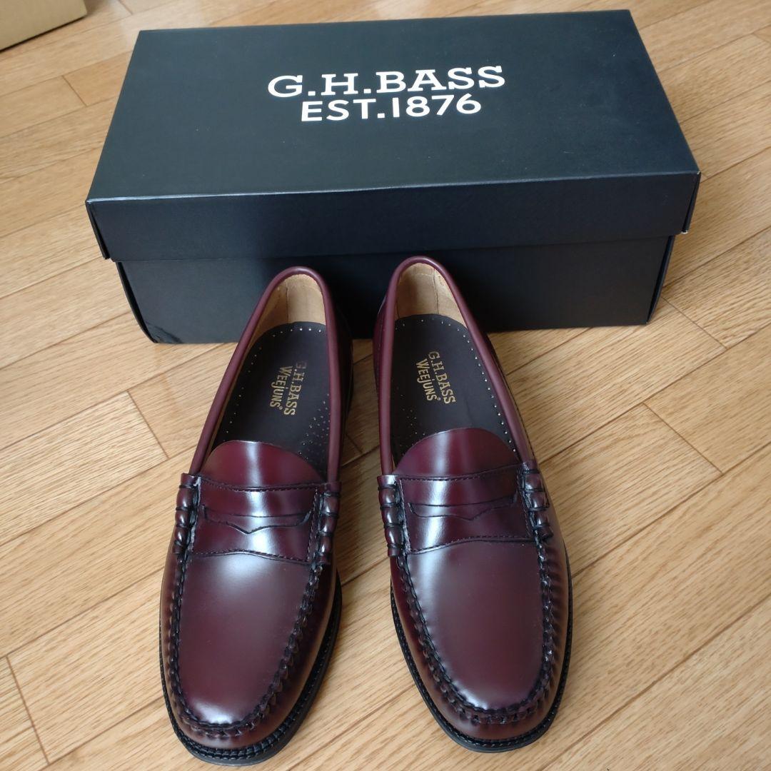 G.H.BASS ローファー LARSON US6.0(24.0) WINE
