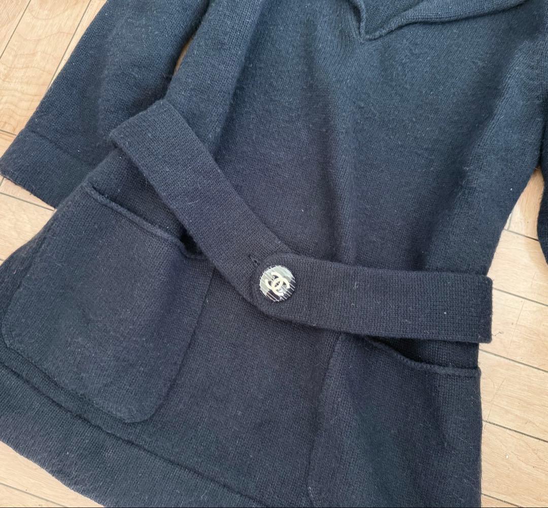 シャネル　完売人気　チュニックセーター　カシミア　濃紺　36