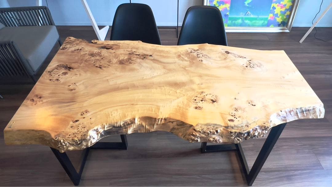 アトリエ木馬ブランド　一枚板ダイニングテーブル　W1400×D800×H700