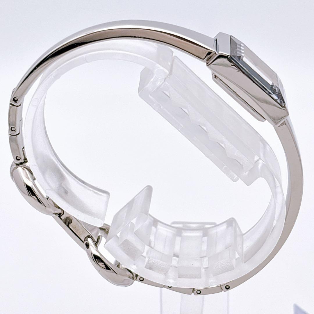 【美品・電池新品】GUCCI 128.5 GG ピンク シェル スクエア 腕時計