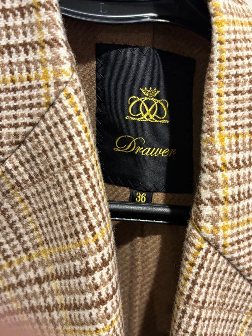 【未使用級✨】ドゥロワー　ジレ　ベスト　ダブルボタン　カシミヤ　ウール　チェック